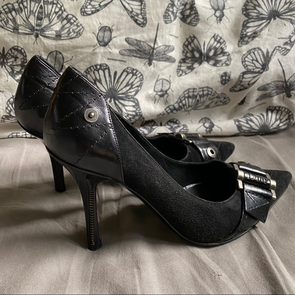 Christian Dior black leather heals